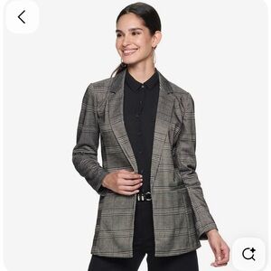 Apt. 9 Women's Gray Plaid Blazer S